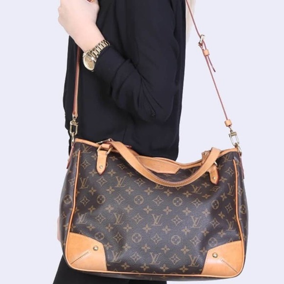 Louis Vuitton Estrela MM Tote Crossbody Handbag Monogram Brown Canvas